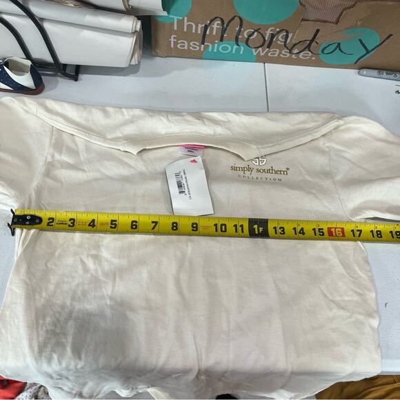 New! Simply Southern Happy Birth Yay Jesus Christmas Long Sleeve Tee Womens S - Picture 5 of 6